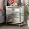 Baxton Studio Laken Contemporary Glam and Luxe Mirrored and Antique Bronze Finished 3-Drawer Nightstand 174-11066-Zoro - alternate 8